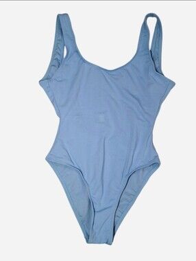 Onia Sky Blue One Piece Swimsuit Scoop Neck Open Back Nylon XS New